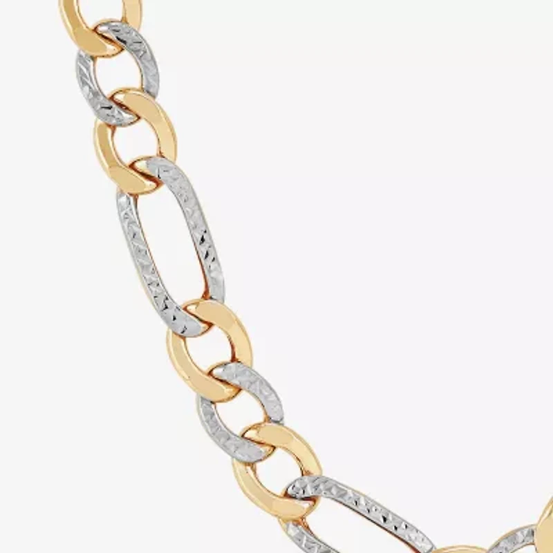 Made in Italy Mens 14K Gold 22 Inch Figaro Chain Necklace