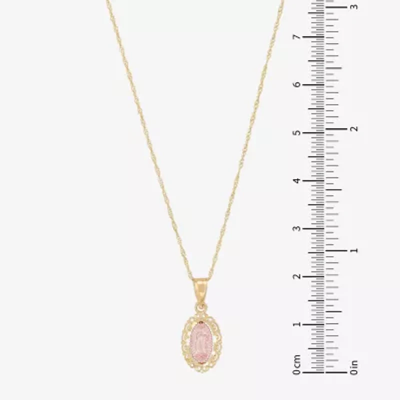 Our Lady Of Guadalupe / Nuestra Senora De Guadalupe Womens 14K Gold 14 Inch Pendant Necklace
