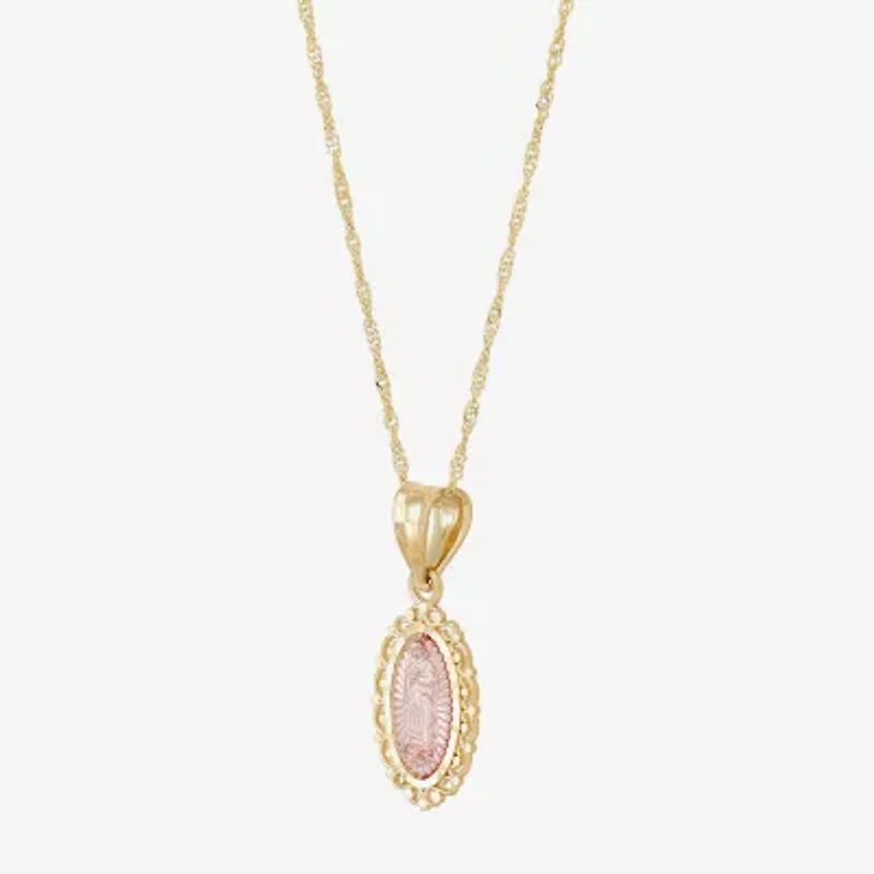 Our Lady Of Guadalupe / Nuestra Senora De Guadalupe Womens 14K Gold 14 Inch Pendant Necklace