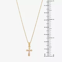 Rene Bargueiras® 14K Two-Tone Gold Crucifix Pendant Necklace