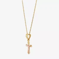 Rene Bargueiras® 14K Two-Tone Gold Crucifix Pendant Necklace