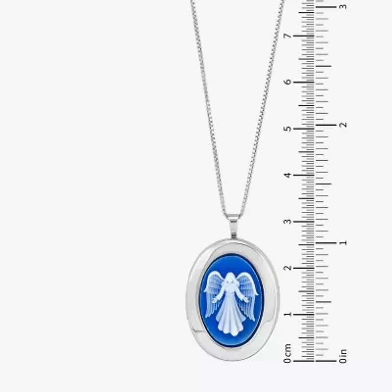 Womens Sterling Silver 18 Inch Locket Necklace