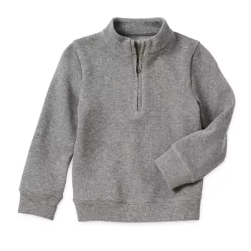 Okie Dokie Toddler & Little Boys High Neck Long Sleeve Casual Quarter-Zip Pullover