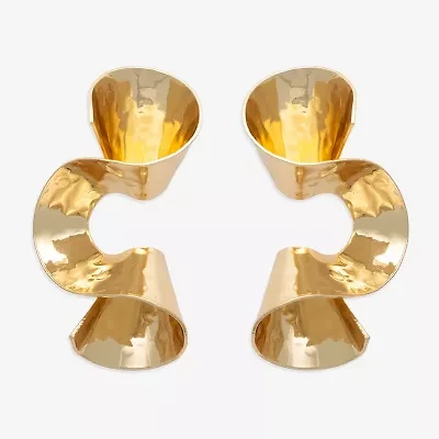 Bijoux Bar Gold Tone Ribbon Womens Drop Earrings