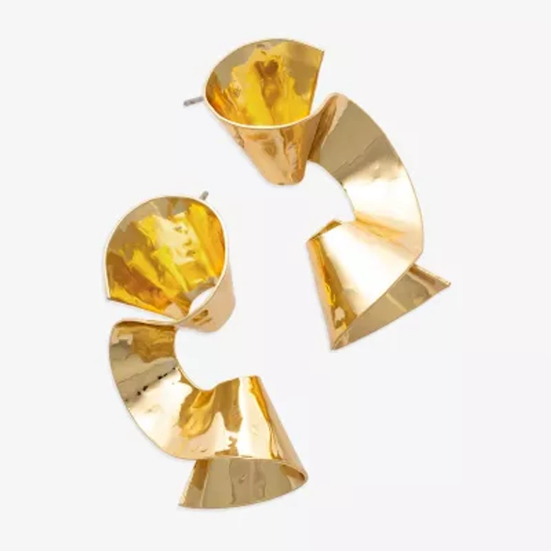 Bijoux Bar Gold Tone Ribbon Womens Drop Earrings