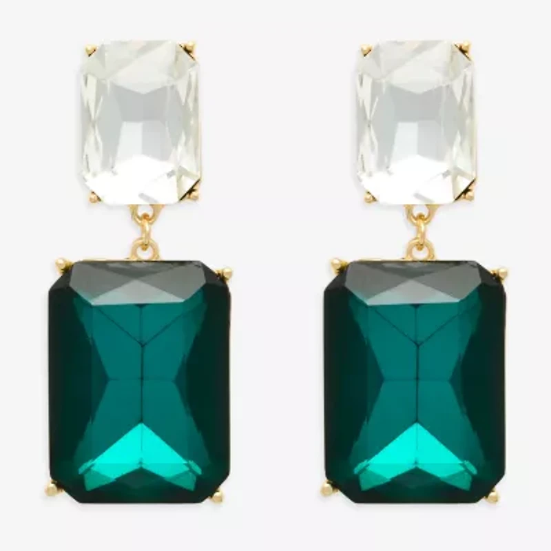 Bijoux Bar Gold Tone Womens Glass Drop Earrings