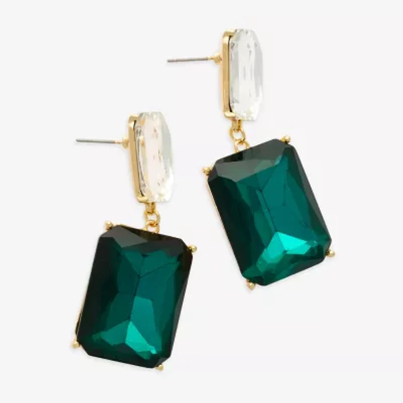 Bijoux Bar Gold Tone Womens Glass Drop Earrings