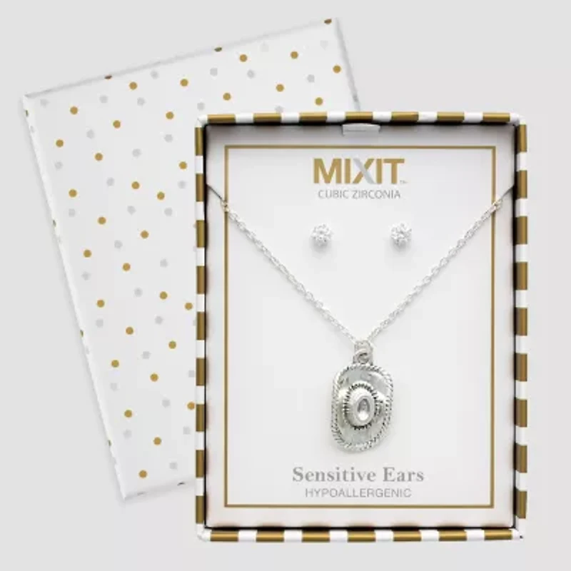 Mixit Womens Cubic Zirconia 2-pc. Jewelry Set