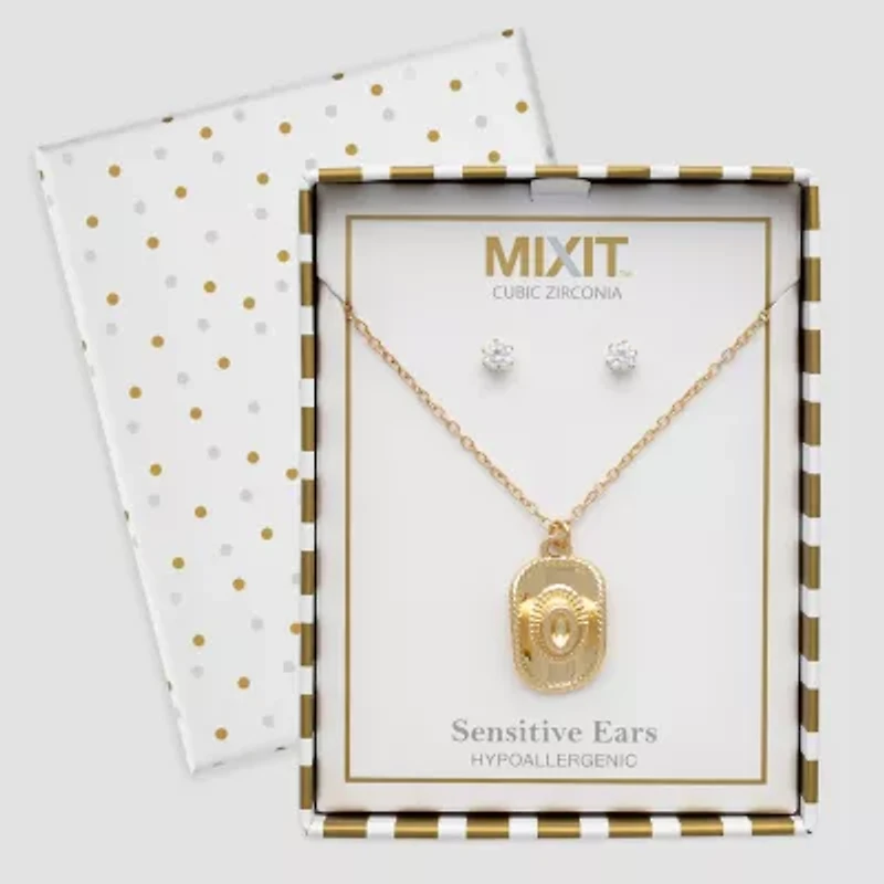 Mixit Womens Cubic Zirconia 2-pc. Jewelry Set