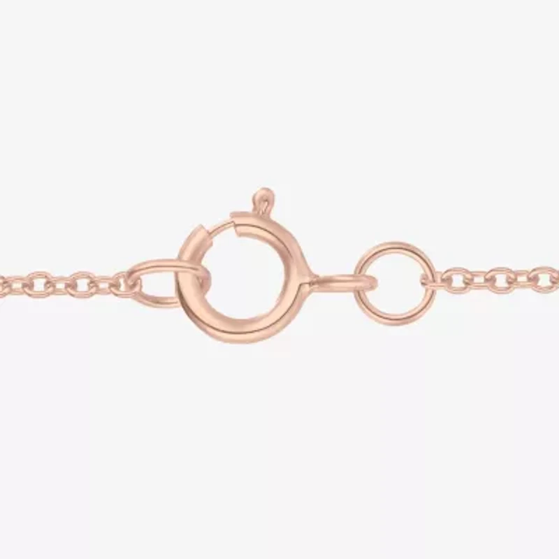 Yes, Please! Womens Lab Created Champagne Sapphire 14K Rose Gold Over Silver 18 Inch Pendant Necklace