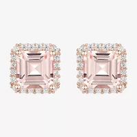 Yes, Please! Lab Created Champagne Sapphire 14K Rose Gold Over Silver 8mm Stud Earrings