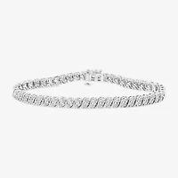 (I1/ I) Womens 1 CT. T.W. Lab Grown White Diamond Sterling Silver 7.5 Inch Tennis Bracelet