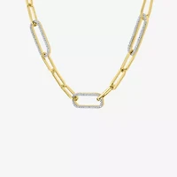 Diamond Addiction (G-H / I1-I2) Womens 1/2 CT. T.W. Lab Grown White Diamond 14K Gold Over Silver Sterling Silver Paperclip 18 Inch Pendant Necklace