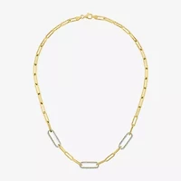 Diamond Addiction (G-H / I1-I2) Womens 1/2 CT. T.W. Lab Grown White Diamond 14K Gold Over Silver Sterling Silver Paperclip 18 Inch Pendant Necklace