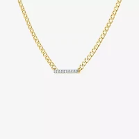 Diamond Addiction (G-H / Si2-I1) Womens 1/10 CT. T.W. Lab Grown White Diamond 14K Gold Over Silver Sterling Silver Bar 18 Inch Pendant Necklace