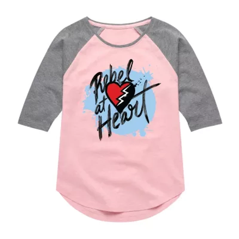 Big Kid Girls Crew Neck 3/4 Sleeve Descendants T-Shirt