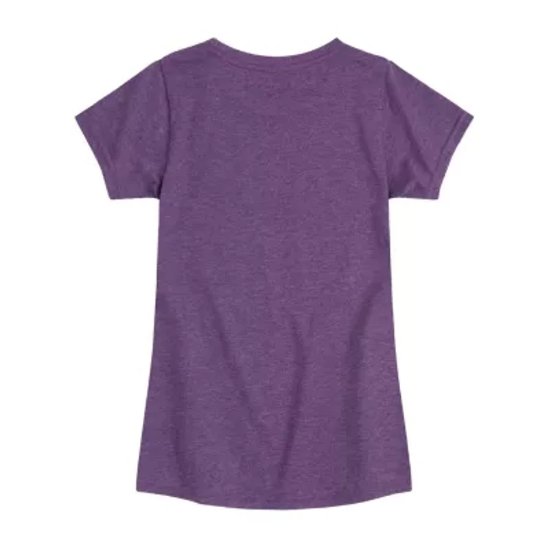 Big Kid Girls Crew Neck Short Sleeve Inside Out T-Shirt