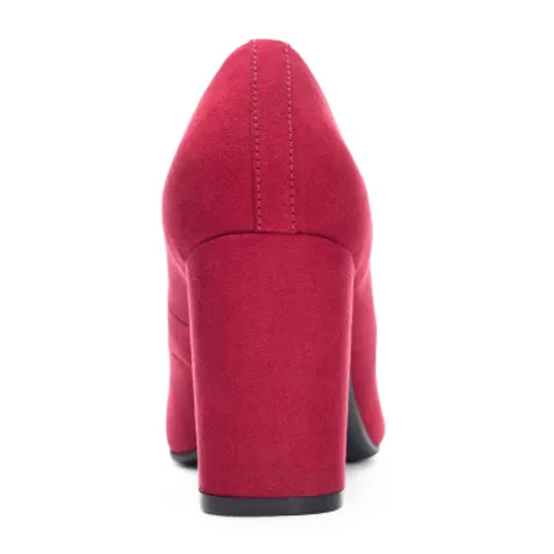 CL by Laundry Lofty Womens Round Closed Toe Block Heel Pumps