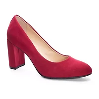 CL by Laundry Lofty Womens Round Closed Toe Block Heel Pumps