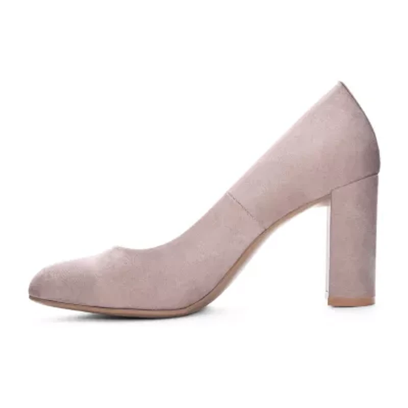 CL by Laundry Lofty Womens Round Closed Toe Block Heel Pumps