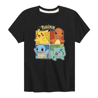 Little & Big Kid Boys Crew Neck Short Sleeve Regular Fit Pokeman Graphic T-Shirt