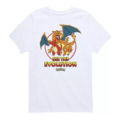 Charmander Little & Big Kid Boys Crew Neck Short Sleeve Regular Fit Pokeman Graphic T-Shirt