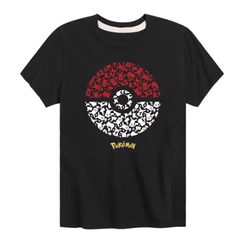 Little & Big Kid Boys Crew Neck Short Sleeve Regular Fit Pokeman Graphic T-Shirt