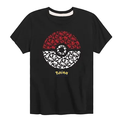 Little & Big Kid Boys Crew Neck Short Sleeve Regular Fit Pokeman Graphic T-Shirt