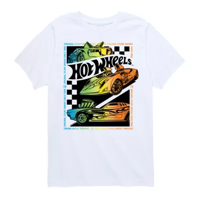 Little & Big Kid Boys Crew Neck Short Sleeve Regular Fit Hot Wheels Graphic T-Shirt