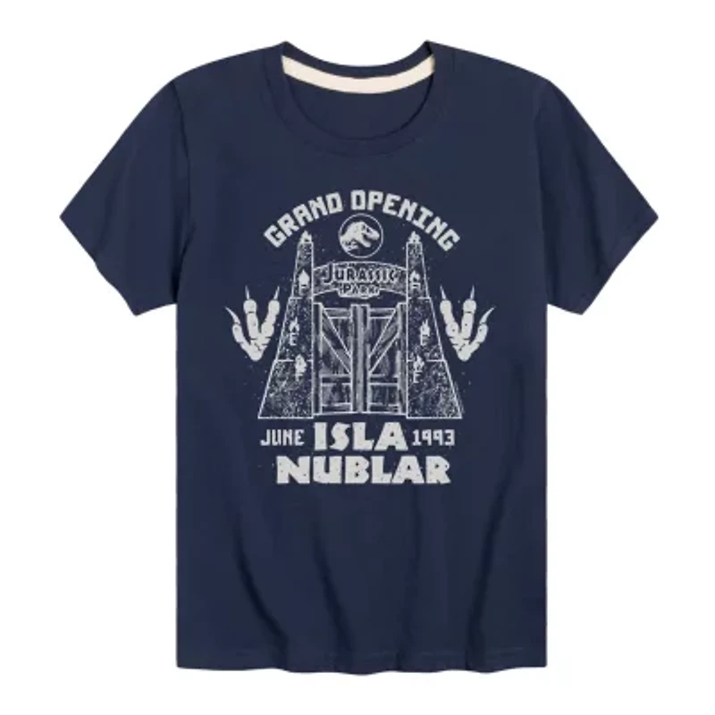 Little & Big Kid Boys Crew Neck Short Sleeve Regular Fit Jurassic World Graphic T-Shirt