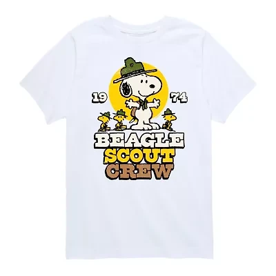 Snoopy Little & Big Kid Boys Crew Neck Short Sleeve Regular Fit Peanuts Graphic T-Shirt