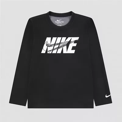 Nike Little Boys Crew Neck Long Sleeve Regular Fit Graphic T-Shirt