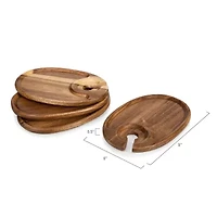 Picnic Time Wood 4-pc. Appetizer Plate