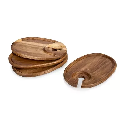 Picnic Time Wood 4-pc. Appetizer Plate