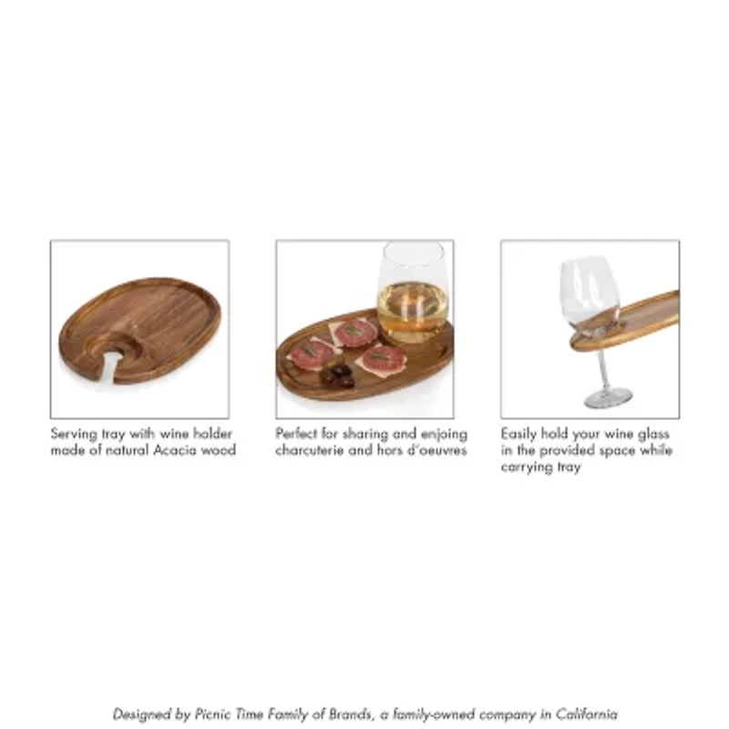Picnic Time Wood 4-pc. Appetizer Plate