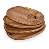 Picnic Time Wood 4-pc. Appetizer Plate