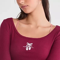 AEROPOSTALE Womens Scoop Neck Long Sleeve Juniors T-Shirt