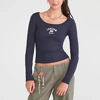 AEROPOSTALE Womens Juniors Scoop Neck Long Sleeve T-Shirt