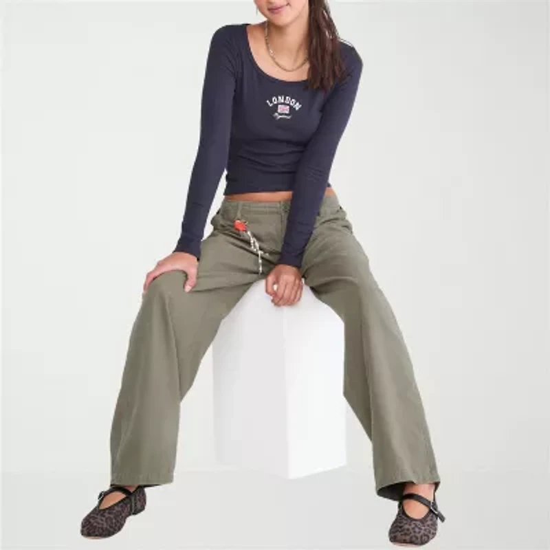 AEROPOSTALE Womens Juniors Scoop Neck Long Sleeve T-Shirt