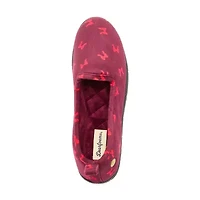 Dearfoams Rachel Velour Closed Back Womens Memory Foam Ballerina Slippers