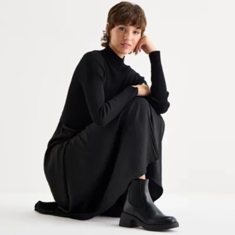 by&by Womens Long Sleeve Midi Sweater Dress Juniors