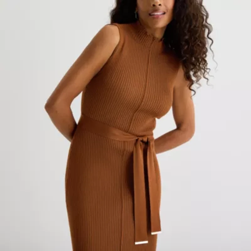 Isabel & Nina Womens Sleeveless Midi Sweater Dress