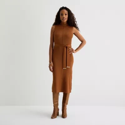 Isabel & Nina Womens Sleeveless Midi Sweater Dress