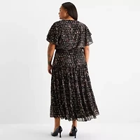 Sam And Jess Womens Short Sleeve Plus Maxi Dress