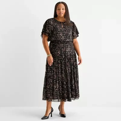 Sam And Jess Womens Short Sleeve Plus Maxi Dress