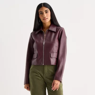a.n.a Womens Faux Leather Lightweight Jacket