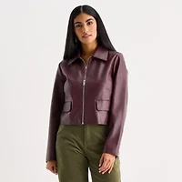 a.n.a Womens Faux Leather Lightweight Jacket
