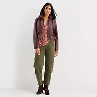 a.n.a Womens Faux Leather Lightweight Jacket