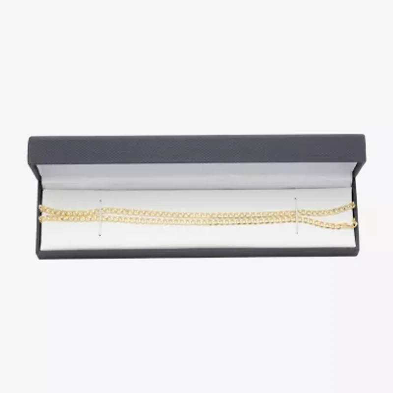 Made in Italy Unisex Adult 10K Gold 24 Inch Curb Chain Necklace