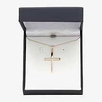 Mens 14K Gold Cross 22 Inch Pendant Necklace